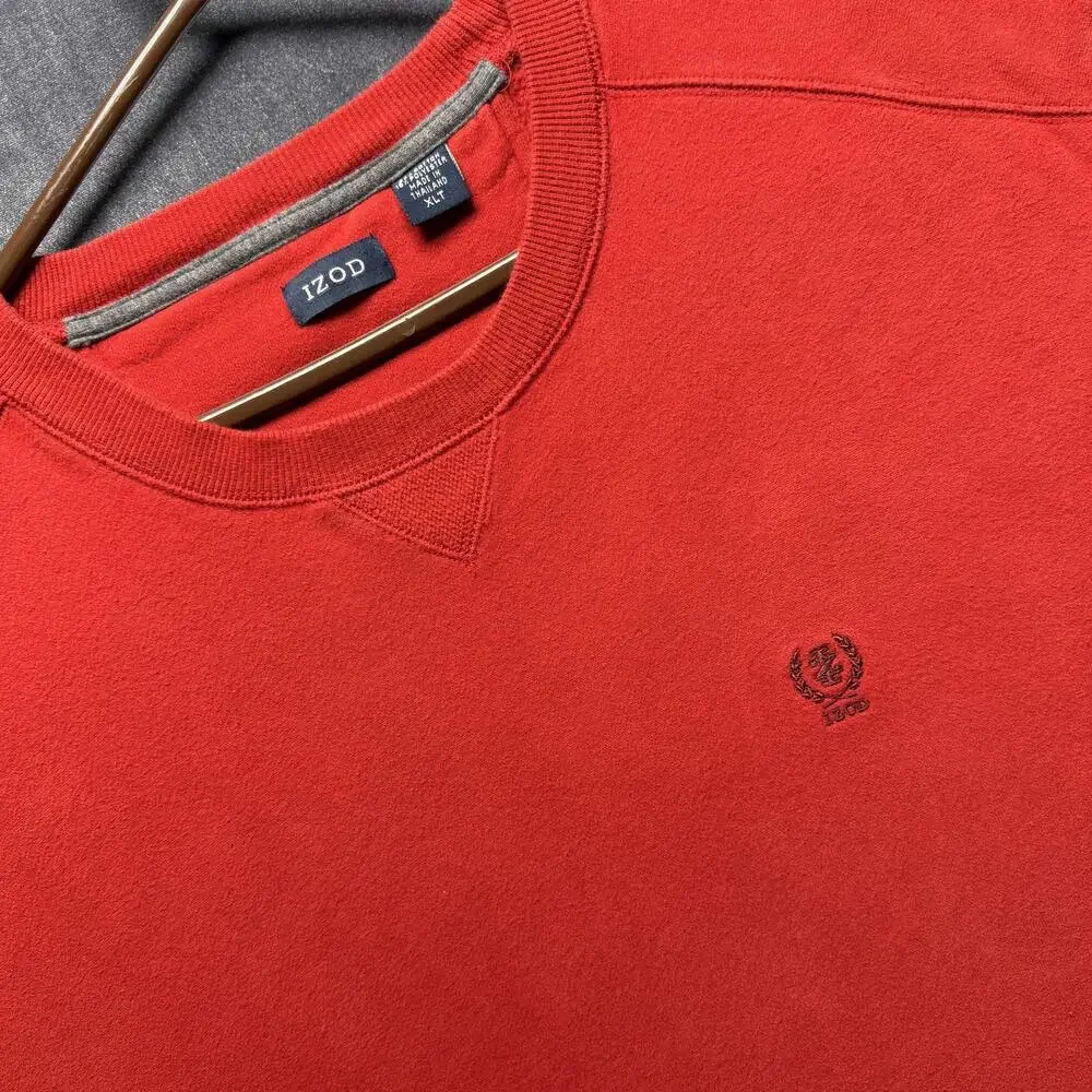 IZOD Sweatshirt Mens XLT Red Fleece Embroidered Logo Pullover Big & Tall